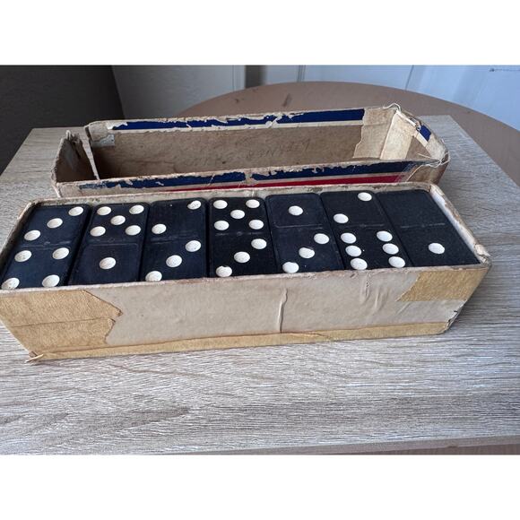Vintage Magna Dominoes Set – Complete – 1940s – The Embossing Co. - Picture 11 of 13